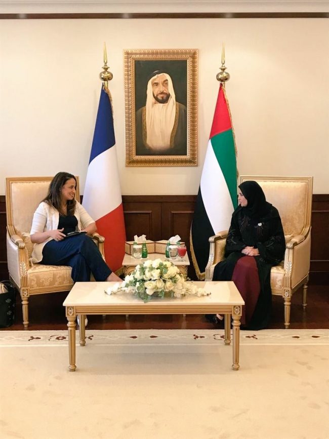 Avec la Présidente du Conseil National Fédéral des Emirats Arabes Unis, S.E. Amal Al Qubeisi
